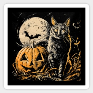 Vintage Halloween Black Cat Witch Retro Cute Thrift Store Super Cool Best Gift Sticker